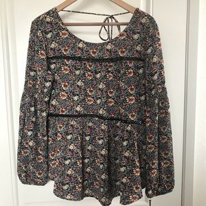 Boho Floral bishop sleeved blouse